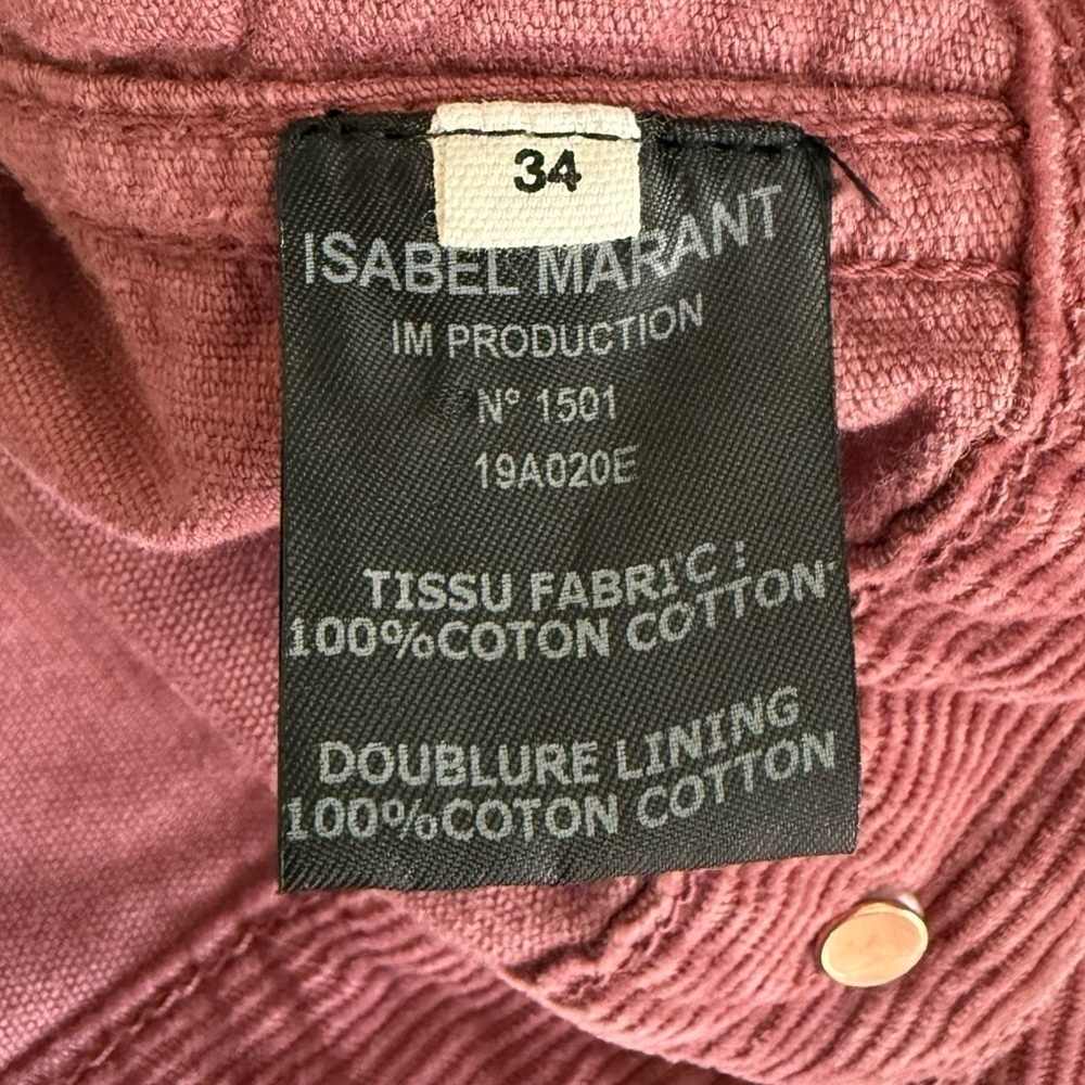 Isabel Marant Etoile 100% Cotton Trendy Foftya Corduroy Trucker Jacket 34/XS/S - Picture 11 of 11